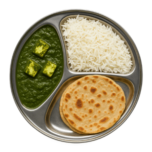 Palak Paneer + Basmati Rice + (1 Pc ) of Paratha